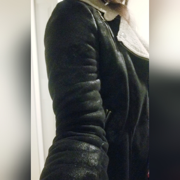 Black jacket with wool collar,cuff, liner - Picture 3 of 3